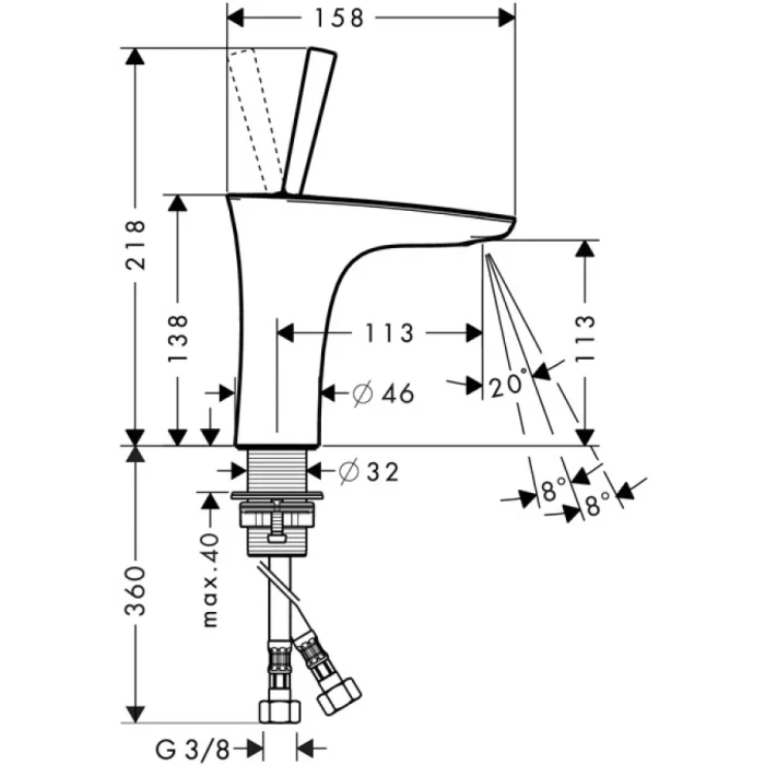Hansgrohe смеситель для раковины, PuraVida, арт. 15070400