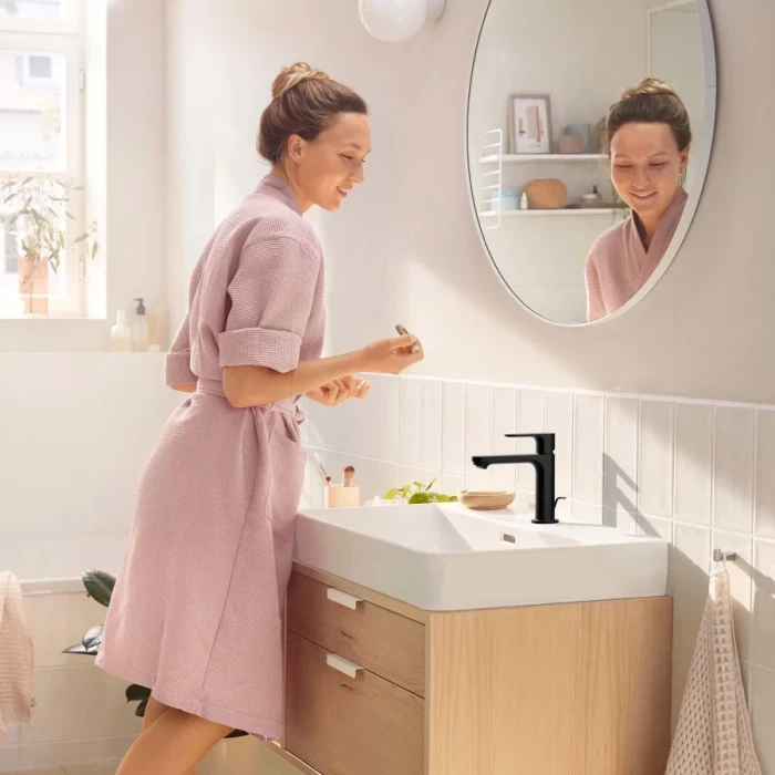 Hansgrohe смеситель для раковины без донного клапана coolstart, Rebris S, черный арт. 72520670