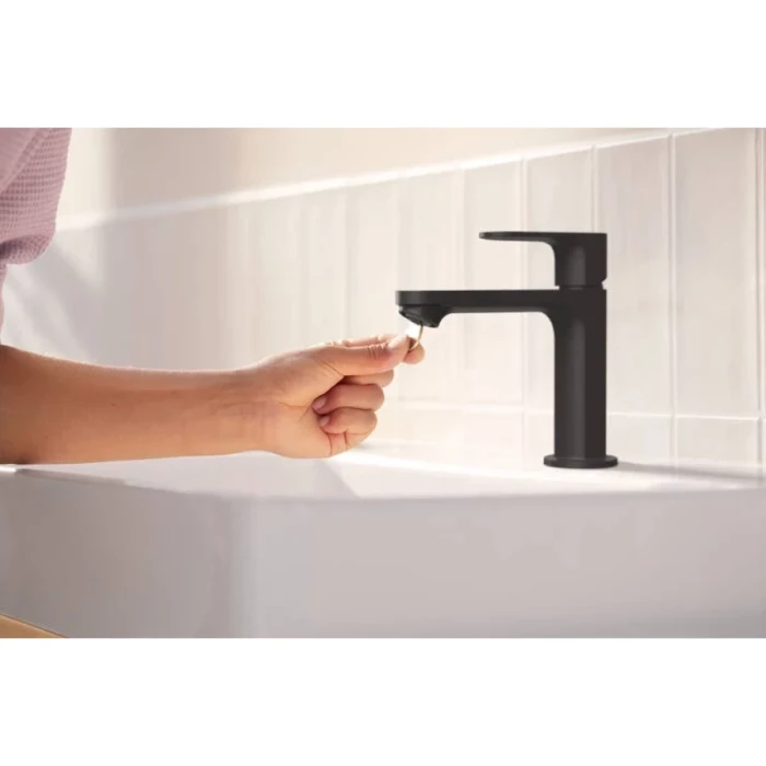 Hansgrohe смеситель для раковины без донного клапана coolstart, Rebris S, черный арт. 72520670