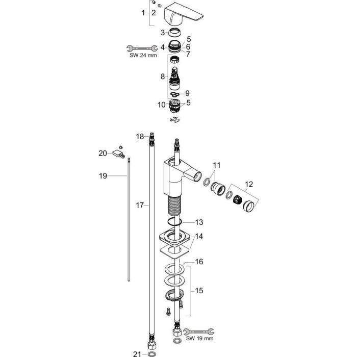 AXOR смеситель для биде, Citterio E, никель арт. 36121820