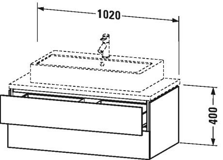 Duravit тумба подвесная для консоли, l-cube, lc581904040 цвет: черный