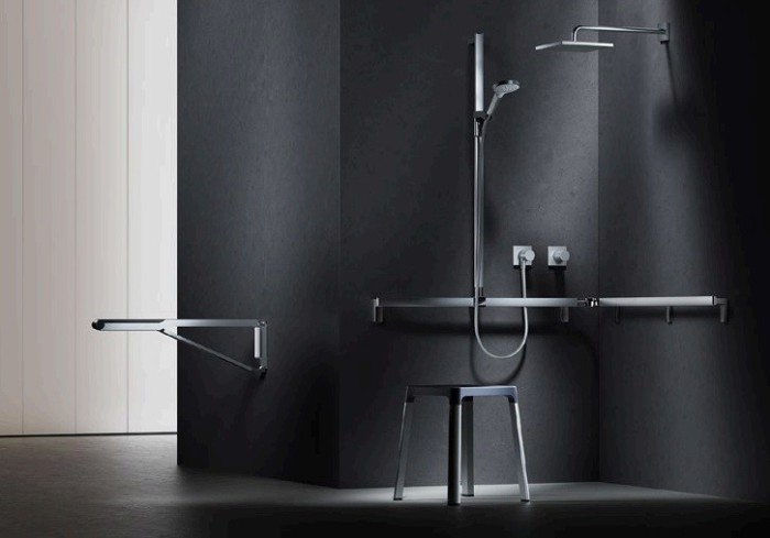 Keuco складной поручень для установки справа и слева 850 мм, axess, алюминий серебристый анодированный, белый арт. 35003 170851