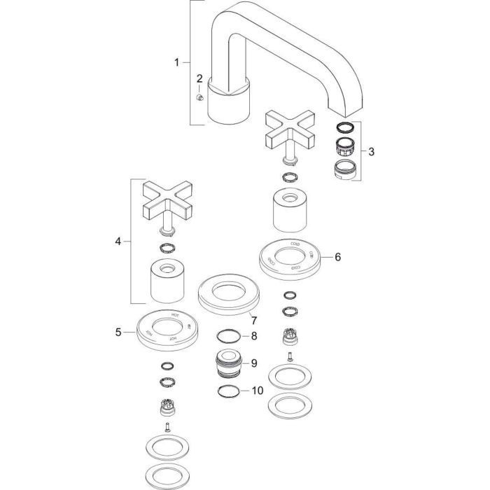 AXOR смеситель на край ванны, Citterio, красное золото арт. 39436300