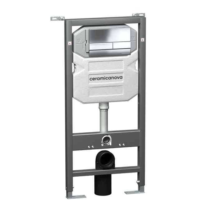 Ceramicanova инсталляция с кнопкой envision/ flat, cn1002ch цвет: хром