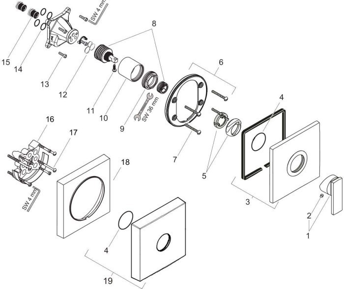 AXOR смеситель для душа, Citterio, золото арт. 39655250
