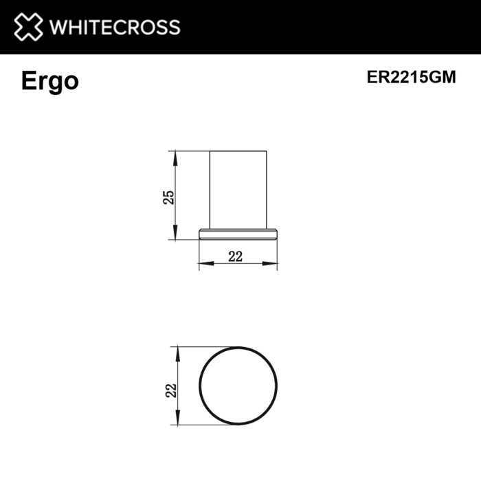 Крючок, для полотенец, Whitecross Ergo gunmetal, оружейная сталь арт. ER2215GM