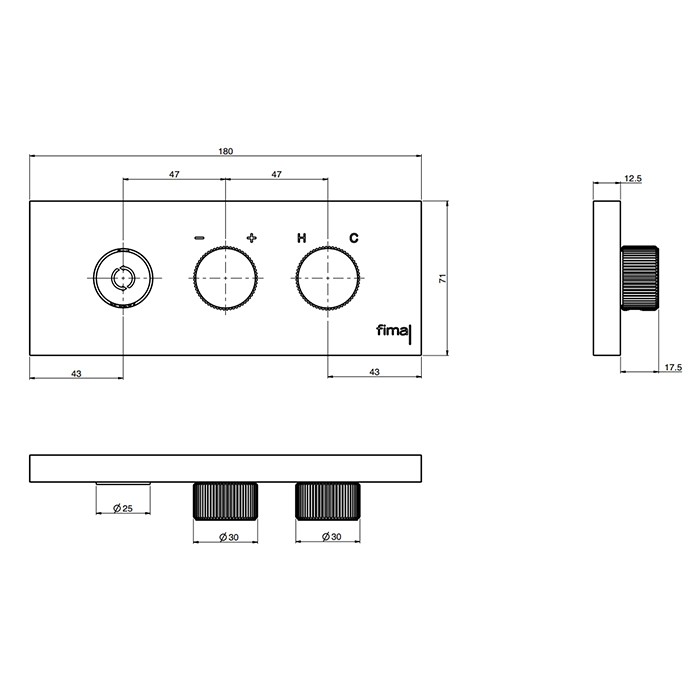 Fima Carlo Frattini смеситель для ванны и душа, встраиваемый, с переключателем на 2 выхода, switch, нержавеющая сталь арт. f5959x2sinox