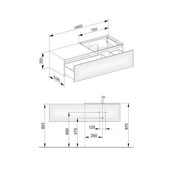 Keuco тумба подвесная под раковину с одним выдвижным фронтом, edition 11, дуб светлый арт. 31166 890000