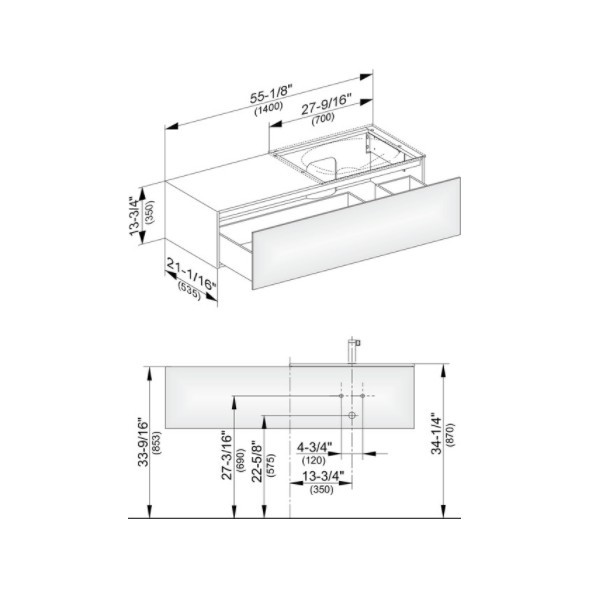 Keuco тумба подвесная под раковину с одним выдвижным фронтом, edition 11, дуб светлый арт. 31166 890000