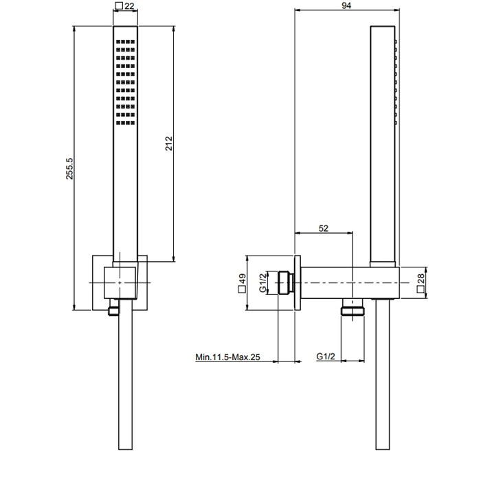 Fima Carlo Frattini душевой гарнитур: настенный держатель, с ручным душем и шлангом 150см. set doccia, хром арт. f2438/2notcr