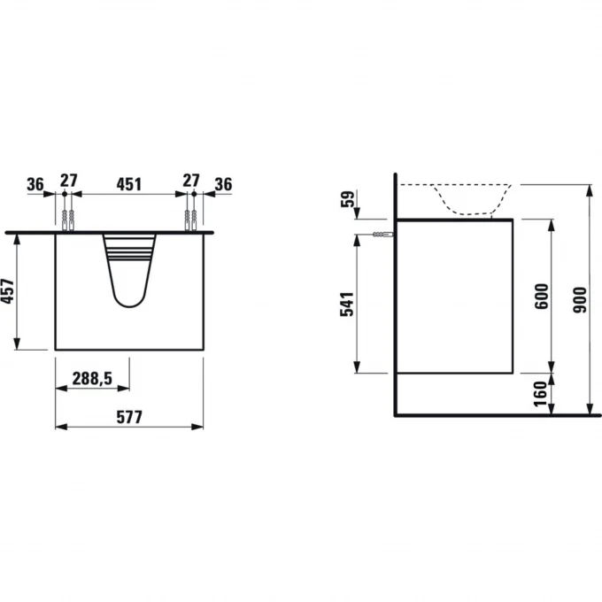 LAUFEN тумба с раковиной, THE NEW CLASSIC - 4.0600.4.631.1+ 8.1685.2