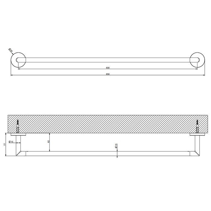 Gessi Полотенцедержатель, 60 см, Tondo, 63703#030 цвет: copper pvd