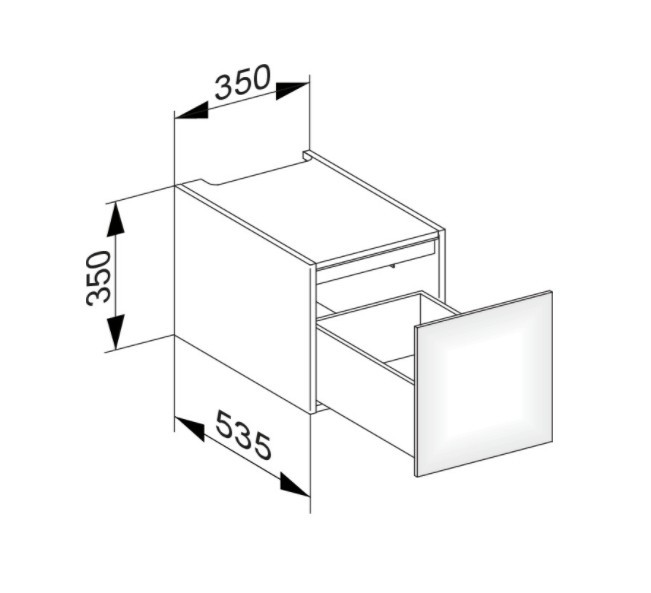 Keuco модуль нижнего шкафа для встройки снизу, с одним выдвижным ящиком, edition 11, антрацит арт. 31310 110000