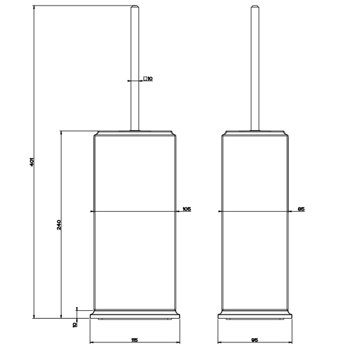 Gessi Ершик для унитаза напольный, Eleganza, 46443#031 цвет: хром/белый