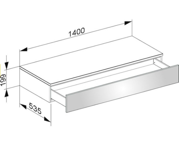 Keuco тумба боковая подвесная с одним выдвижным фронтом, edition 400, белый арт. 31760 380000