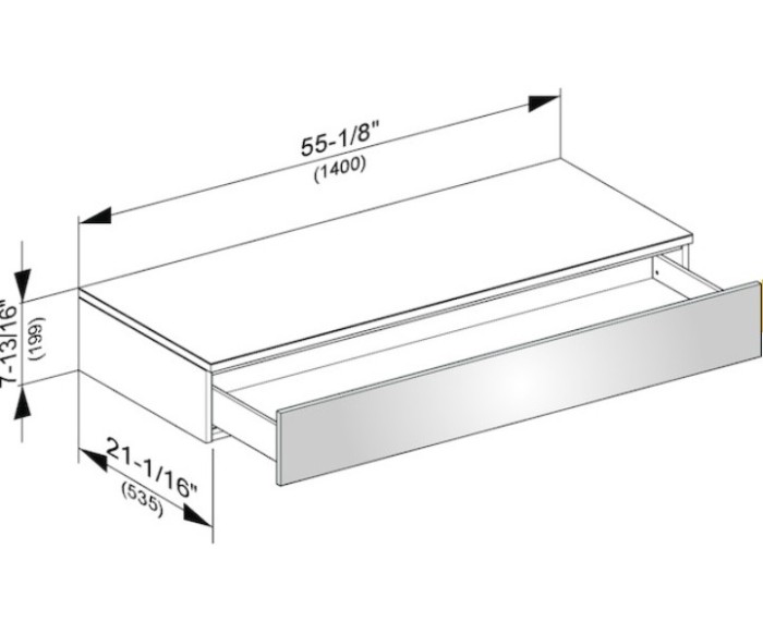 Keuco тумба боковая подвесная с одним выдвижным фронтом, edition 400, белый арт. 31760 380000