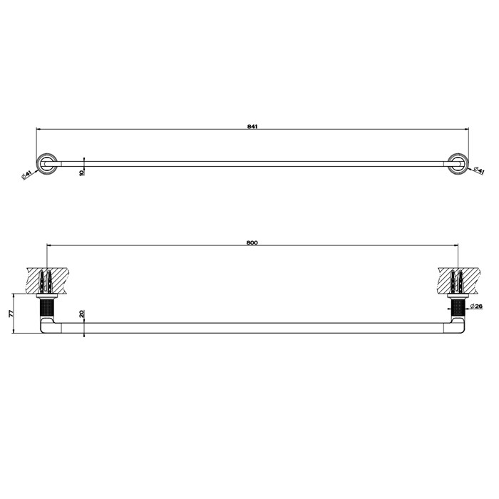 Gessi Полотенцедержатель, 91 см, подвесной, Inciso, 58505#149 цвет: finox