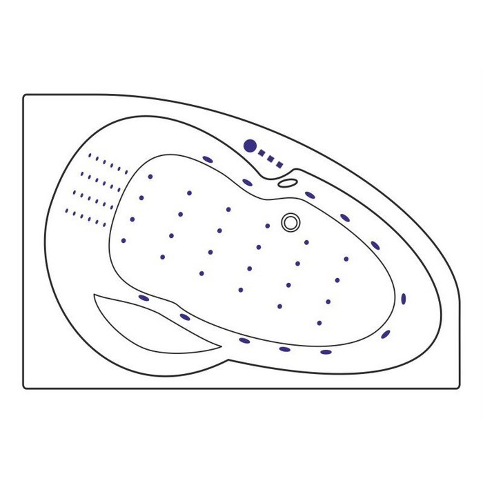 Угловая ванна 160x95 (правая) nano, Excellent Newa, хром арт. WAEX.NEP16.NANO.CR