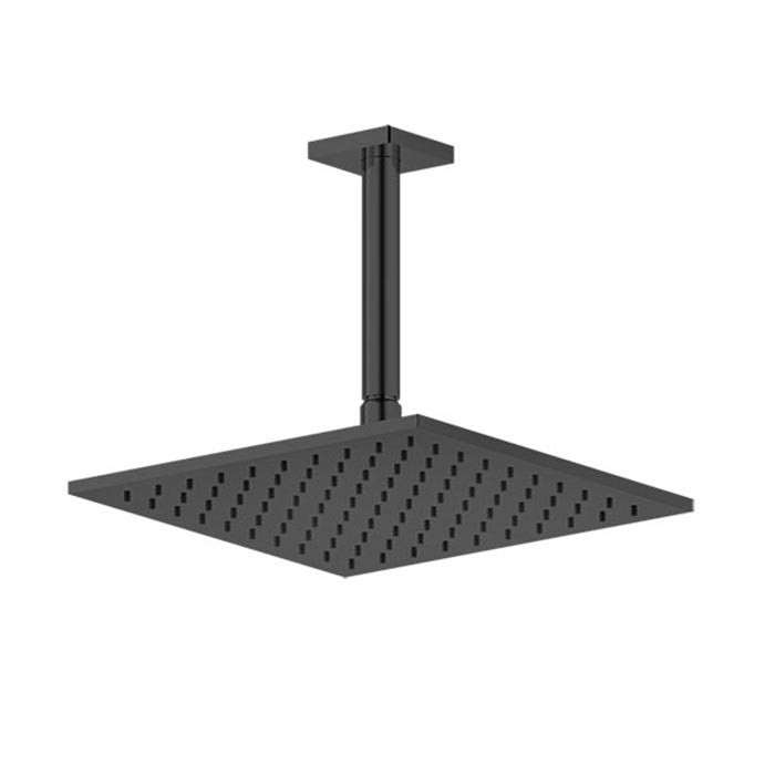 Gessi Потолочная душевая головка на 1/2" 250x250 мм, длина изгот. под заказ (105 - 1855 мм), Rilievo, 59159#299 цвет: nero xl