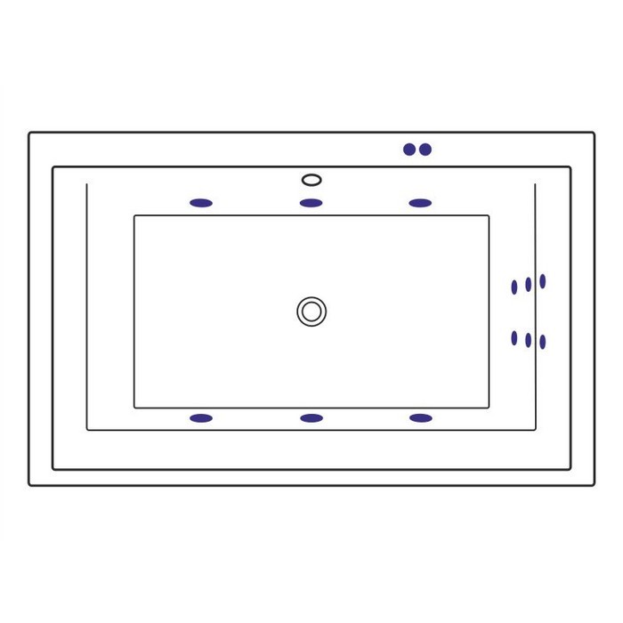 Встраиваемая ванна lux 190x120 line, Excellent Crown, золото арт. WAEX.CRO19.LINE.GL
