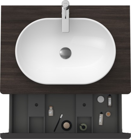 Duravit тумба подвесная под раковину 800 мм х 550 мм, с консолью, d-neo, de494705353 цвет: каштан темный