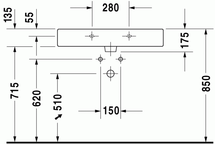 Duravit раковина подвесная 80х47см, vero, 0454800000 цвет: белый
