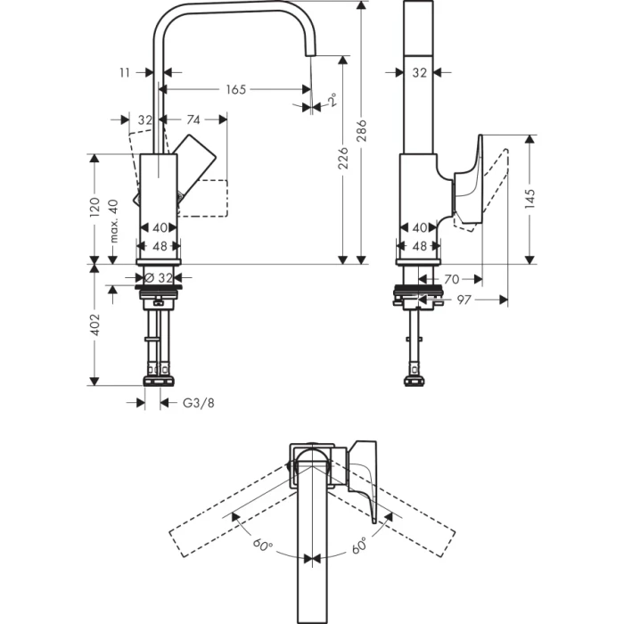 Hansgrohe смеситель для раковины с донным клапаном, Metropol, белый арт. 32511700