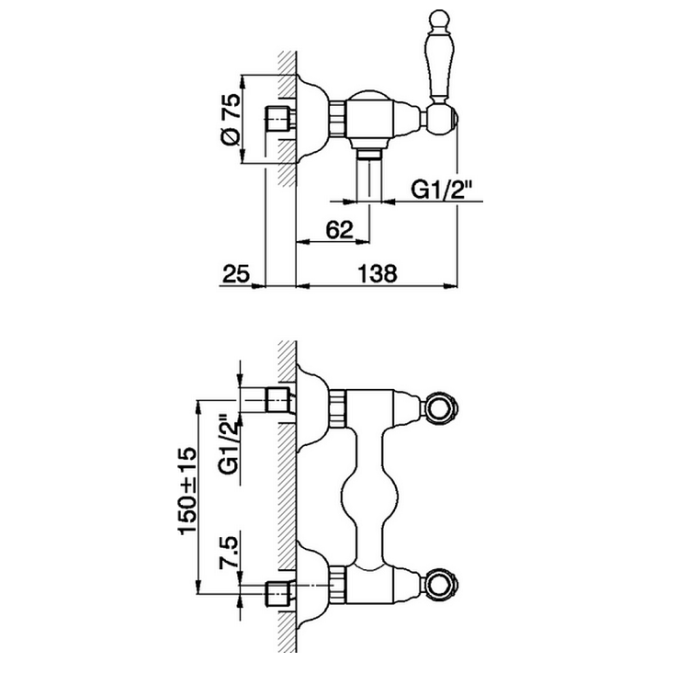 Cisal смеситель для душа ts00044121 arcana toscana цвет: хром