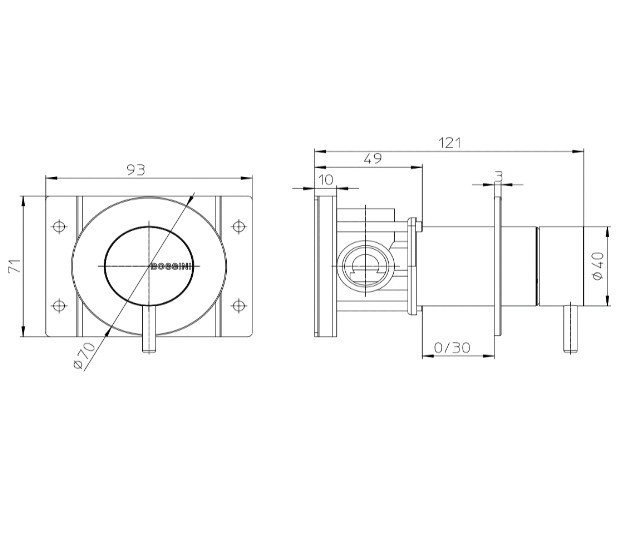 Bossini внешняя часть смесителя для душа на 1 потребитель, nobu, нержавеющая сталь арт. inz219.075