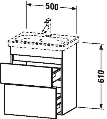 Duravit тумба подвесная под раковину, durastyle, ds6403 4949 цвет: базальт матовый