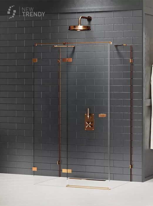 Душевое ограждение l 90x90x200, New trendy Avexa copper brushed, браширо арт. EXK-3698