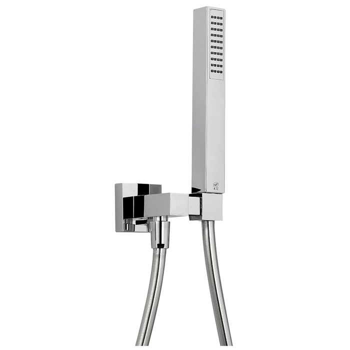 Cisal душевой гарнитур : ручная лейка, шланг 150 см, держатель настенный для лейки ds01809021 shower, цвет: хром