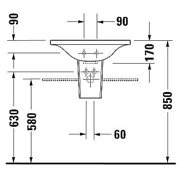Duravit полупьедестал для умывальника 385 мм х 185 мм, starck 1, 08635200001 цвет: белый