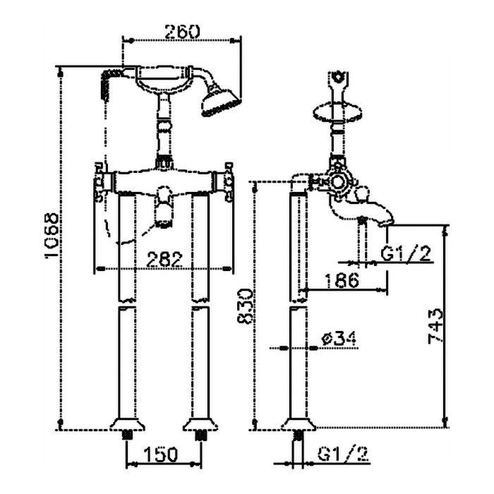 Cisal смеситель для ванны и душа, vtt390102a victorian, цвет: satin brushed nickel