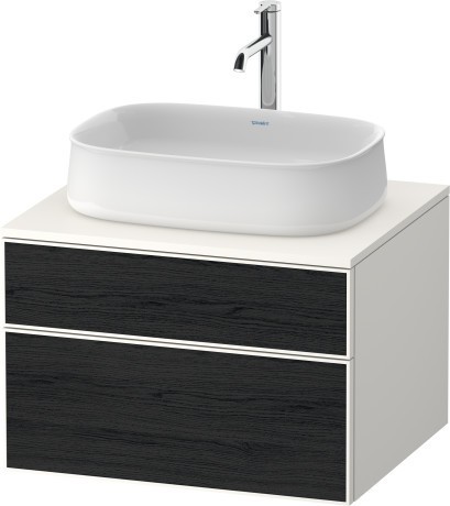 Duravit тумба подвесная с вырезом под раковину 550 мм х 650 мм х 442 мм, zencha, ze4820016840000 цвет: чёрный дуб/белый суперматовый