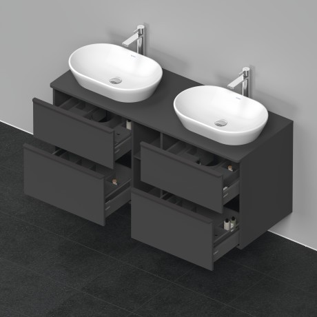 Duravit тумба подвесная под две раковины 1400 мм х 550 мм, d-neo, de4970b4949 цвет: графит матовый