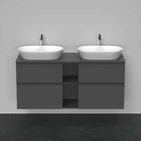 Duravit тумба подвесная под две раковины 1400 мм х 550 мм, d-neo, de4970b4949 цвет: графит матовый