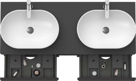 Duravit тумба подвесная под две раковины 1400 мм х 550 мм, d-neo, de4970b4949 цвет: графит матовый