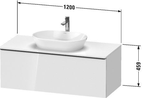Duravit тумба подвесная под раковину 1200 мм х 550 мм и консолью, d-neo, de494903535 цвет: дуб терра