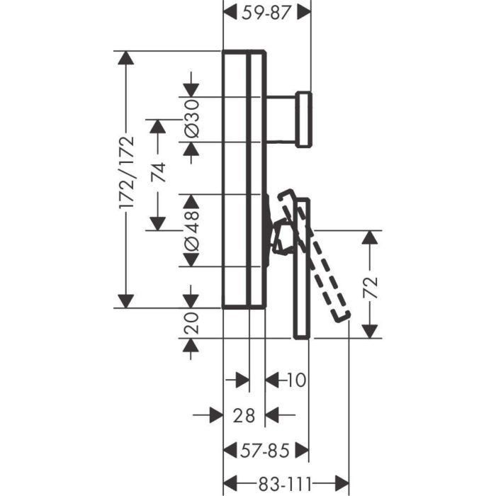 AXOR смеситель для ванны, Edge, красное золото арт. 46420300