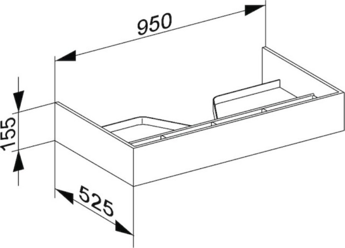 Keuco тумба под раковину 950x155x525 мм 1 ящик, edition 300, арт. 30382 003800
