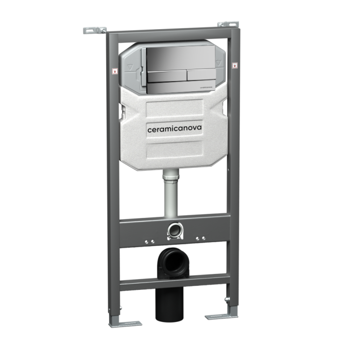 Ceramicanova инсталляция с кнопкой envision/ flat, cn1002m цвет: хром
