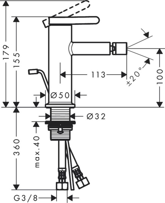 AXOR смеситель для биде, One, золото арт. 48210990