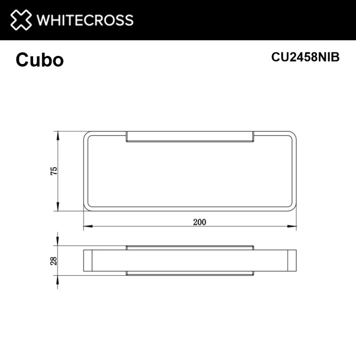 Полотенцедержатель, Whitecross Cubo nickel brushed, брашированный никель арт. CU2458NIB