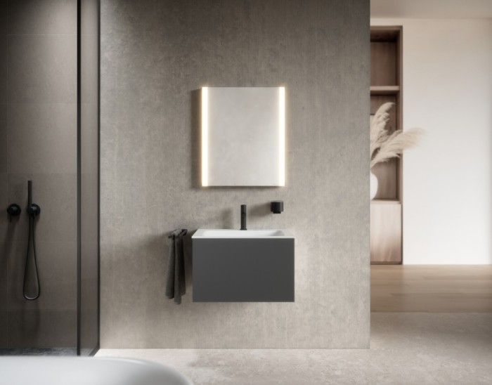 Keuco левый шкаф с подсветкой для встраиваемого монтажа 115 мм х 600 мм х 710 мм, с 1 поворотной дверцей, somaris, белый матовый арт. 14511 511200