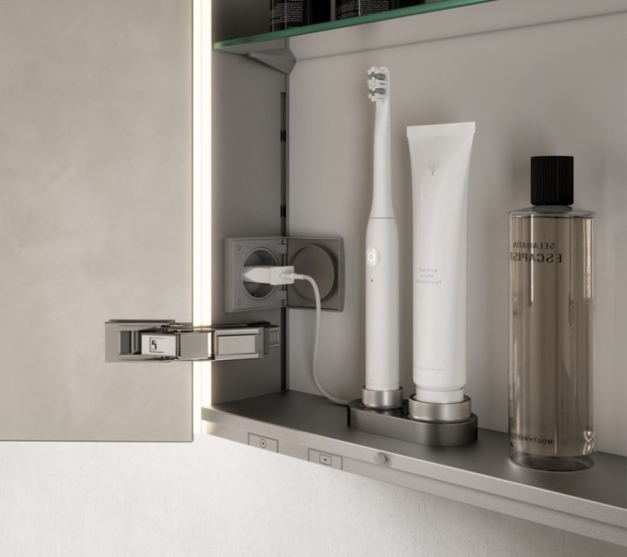 Keuco левый шкаф с подсветкой для встраиваемого монтажа 115 мм х 600 мм х 710 мм, с 1 поворотной дверцей, somaris, белый матовый арт. 14511 511200