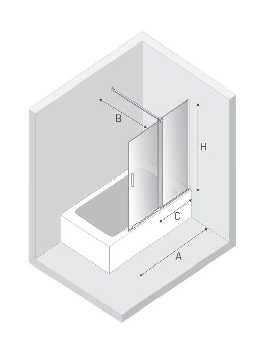 Шторка для ванны 100x150, New trendy Smart gold brushed, брашированное золото арт. EXK-7787