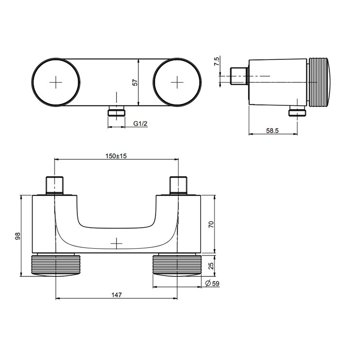 Fima Carlo Frattini смеситель для душа, настенный, texture collection, черный арт. f5605/1hns