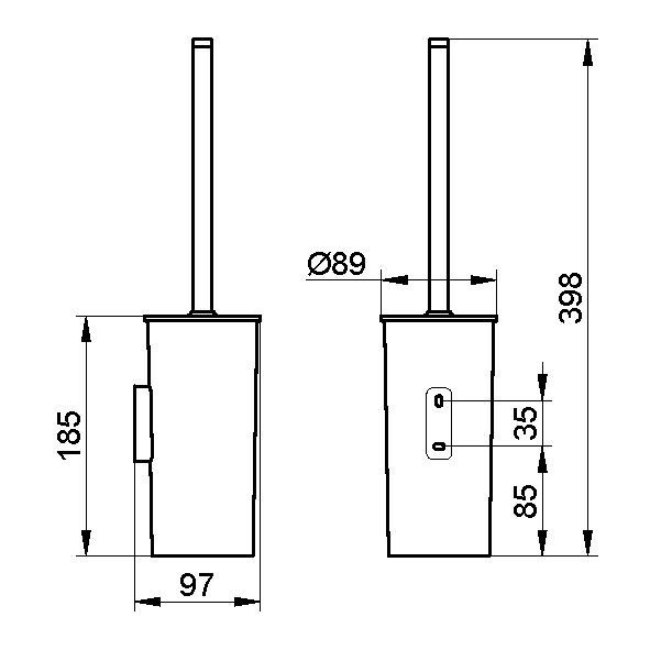 Keuco ершик для туалета, collection moll, белый, хром арт. 12764 010100