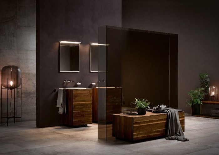 Keuco тумба под умывальник, 1050х650х535 мм отверстие слева 2 ящика фасад и, edition lignatur, арт. 33371 800122